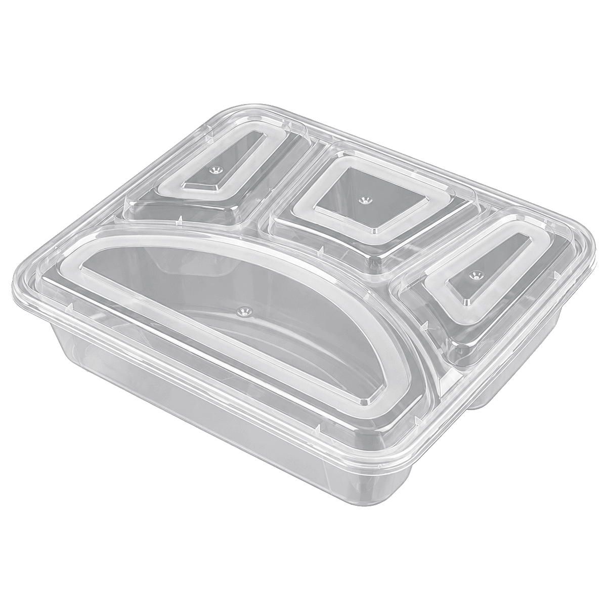 1000ml four-compartment food container (clear)