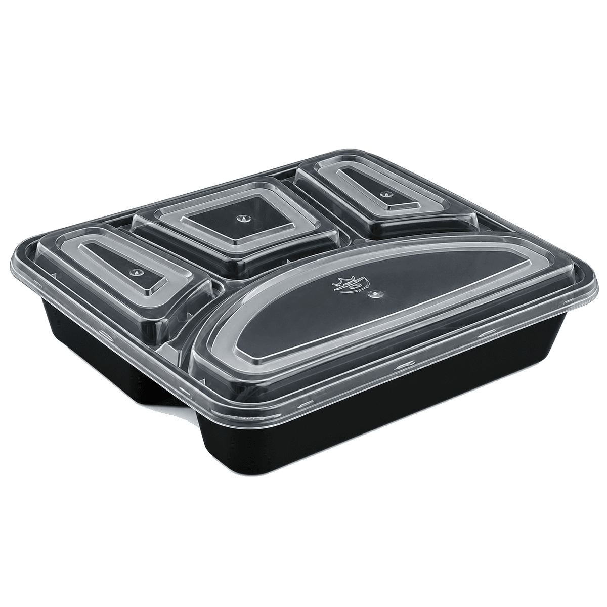 1000ml four-compartment food container (black)