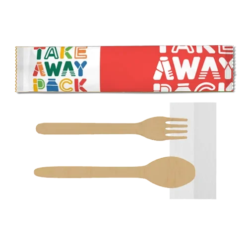 Custom Paper Wrapped Wooden Cutlery Pack