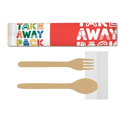 Custom Paper Wrapped Wooden Cutlery Pack